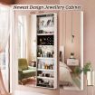 Mirror Jewellery Armoire Cabinet Organizer Door Wall Mounted Hanging Cabinet Cosmetics Storage -White