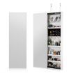 Mirror Jewellery Armoire Cabinet Organizer Door Wall Mounted Hanging Cabinet Cosmetics Storage -White