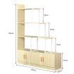 Multi-Level Ladder Bookshelves Bookcase Display Shelf Storage Cube Unit Cabinet with Doors