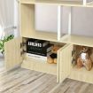 Multi-Level Ladder Bookshelves Bookcase Display Shelf Storage Cube Unit Cabinet with Doors