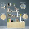 Multi-Level Ladder Bookshelves Bookcase Display Shelf Storage Cube Unit Cabinet with Doors