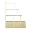 Multi-Level Ladder Bookshelves Bookcase Display Shelf Storage Cube Unit Cabinet with Doors
