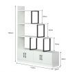 5 Level Ladder Bookshelves Bookcase Storage Cabinet Cube Shelf Display Unit with Doors