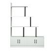5 Level Ladder Bookshelves Bookcase Storage Cabinet Cube Shelf Display Unit with Doors
