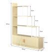5 Tier Ladder Bookshelf Bookcase Storage Cube Cabinet Display Shelf Rack Shelving with 2 Doors