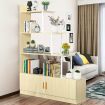 5 Tier Ladder Bookshelf Bookcase Storage Cube Cabinet Display Shelf Rack Shelving with 2 Doors