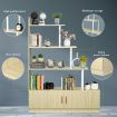 5 Tier Ladder Bookshelf Bookcase Storage Cube Cabinet Display Shelf Rack Shelving with 2 Doors