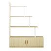 5 Tier Ladder Bookshelf Bookcase Storage Cube Cabinet Display Shelf Rack Shelving with 2 Doors