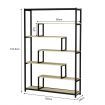 7 Tier Vintage Bookshelves Bookcase Storage Display Rack Shelf Shelving for Home and Office