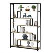 7 Tier Vintage Bookshelves Bookcase Storage Display Rack Shelf Shelving for Home and Office