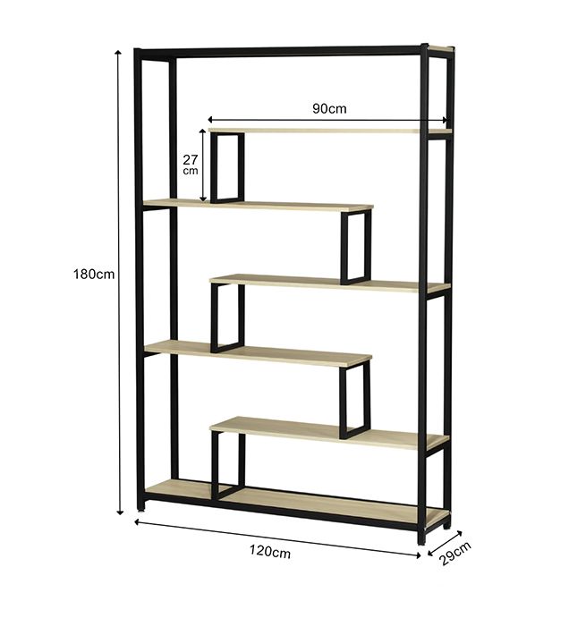 7 Tier Vintage Bookshelves Bookcase Storage Display Rack Shelf Shelving