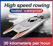 RC Racing Boat High Speed Electric 25KM/H Remote Controlled Speedboat 2 BATTERIES Color Silver