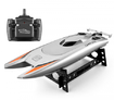 RC Racing Boat High Speed Electric 25KM/H Remote Controlled Speedboat 2 BATTERIES Color Silver