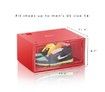 2Pack Voice Control LED Sneaker Storage Boxes Drop Side Shoe Boxes Clear Plastic Stackable Col Red 36x29x22cm