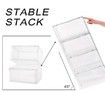 4pcs Storage Shoe Box, Foldable Clear Sneaker Display Box, Stackable Plastic Storage Bins 36X33X21CM