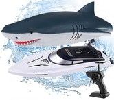 Remote Control Shark Boat 2.4G  Electric Watercraft Outdoor Toy Racing Ship for Pool RC Speedboat Lake Boat Toys for Kids & Adults