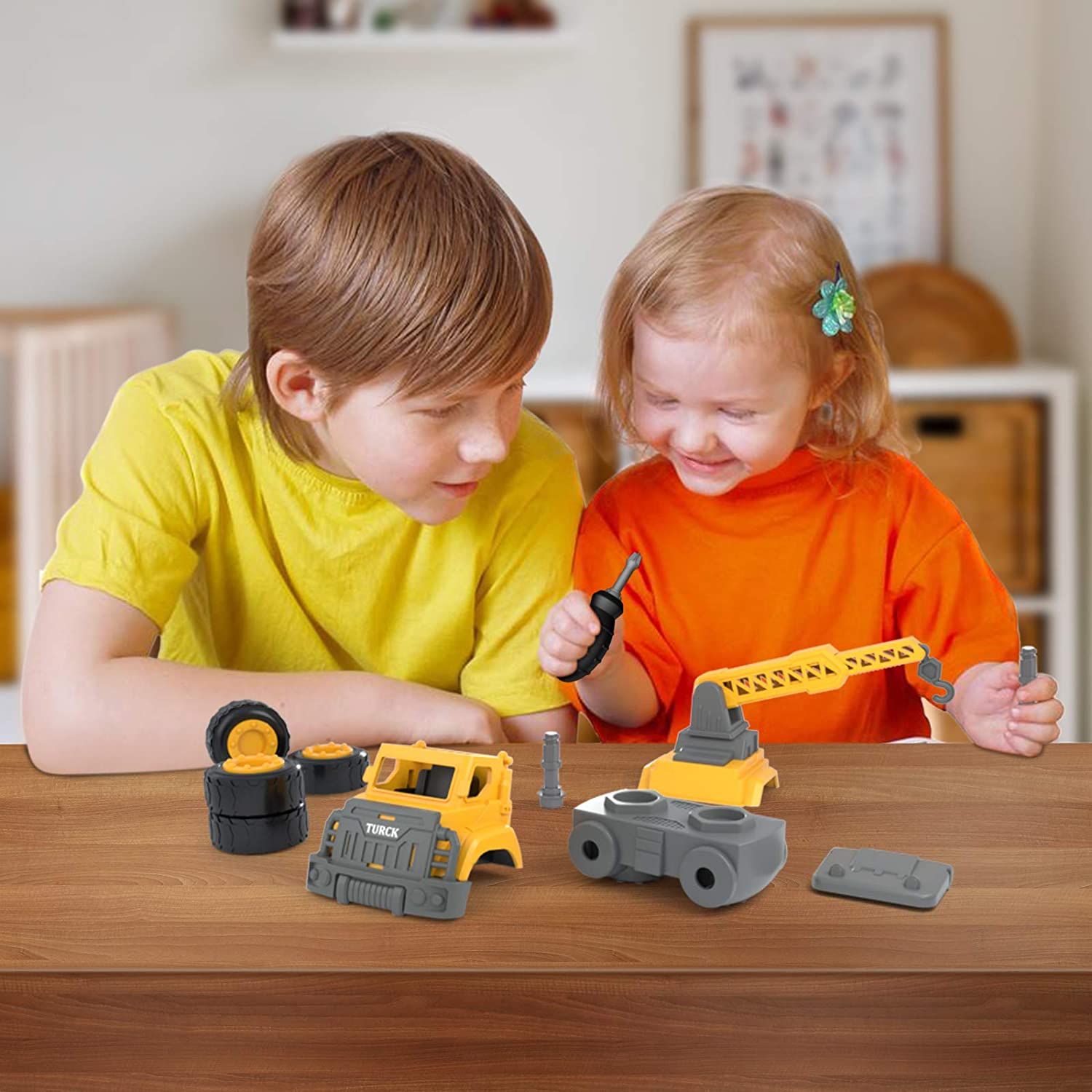 Take Apart Building Toys Truck Construction Gift Toys for 3,4,5,6,7 ...