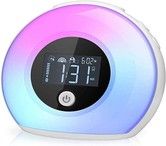 Wake Up Light Bluetooth Speaker, Table Lamp Alarm Clock, Night Light Bluetooth Speakers Lamp, Dimmable Warm Light & Colorful Light Bedside Lamp Music Player for Kids, Party, Bedroom, Camping