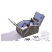 4 Person Picnic Basket Baskets Set Outdoor Blanket Wicker Deluxe Folding Handle