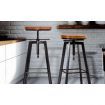 2 x Vintage Retro Industrial Swivel Bar Stool