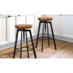 2 x Vintage Retro Industrial Swivel Bar Stool