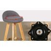 2 x Wooden Bar Stools Fabric - Grey