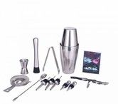 12 Pcs Bartender Kit Cocktail 600ml/800ml Boston Shaker Set with Stand, Muddler, Jigger, Strainer