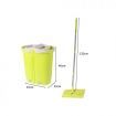 Flat Mop Bucket Floor Cleaner Set Stainless Steel Wet Dry Microfiber Mop Heads