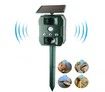 Ultrasonic Animal Repeller Outdoor Cat Repellent Solar Powered Dog Deterrent Battery Operated Waterproof Garden Equipment Cat Fox Dog Birds Owl Repeller for Garden Yard Field Farm