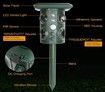 Solar & Rechargeable Animal Repeller, Waterproof Ultrasonic Pest Control, 3 in 1 Mouse Deterrent Repellent for Dog, Cat, Squirrel w/Predator Sound, Motion Detector, LED Strobe Light