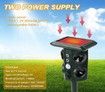 Solar & Rechargeable Animal Repeller, Waterproof Ultrasonic Pest Control, 3 in 1 Mouse Deterrent Repellent for Dog, Cat, Squirrel w/Predator Sound, Motion Detector, LED Strobe Light