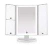 36 LED Nature Daylight Lighted Makeup Mirror,Tri-Fold Lighted Vanity Makeup Mirror with 3X/2X Magnification and Touch Screen Dimming Makeup Mirror, 180 Degree free Rotation, Countertop Cosmetic Mirror