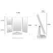 36 LED Nature Daylight Lighted Makeup Mirror,Tri-Fold Lighted Vanity Makeup Mirror with 3X/2X Magnification and Touch Screen Dimming Makeup Mirror, 180 Degree free Rotation, Countertop Cosmetic Mirror