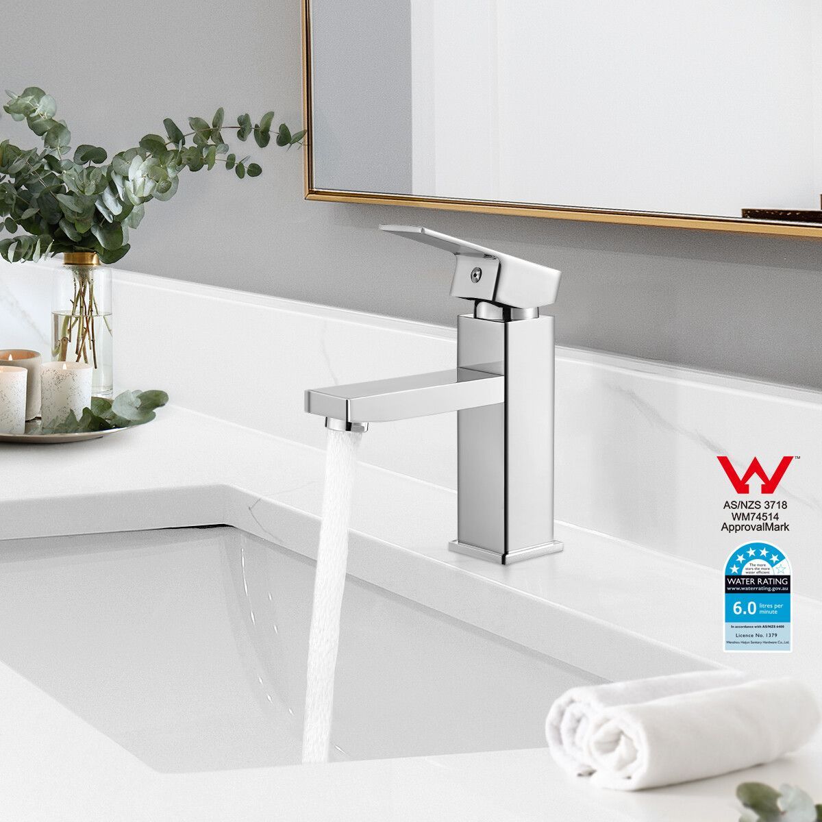 WELS Bathroom Tap Basin Mixer Chromed Washing Basin Tap 360 degree Swivel Laundry Sink Faucet