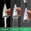 WELS Pull Out Kitchen Tap Mixer Swivel Sink Faucet Tap Kitchen Laundry Tap with Stream and Spray Modes