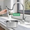 WELS Pull Out Kitchen Tap Mixer Laundry Faucet Sink Tap 360 degree Swivel with Hot and Cold Water
