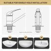 WELS Kitchen Tap Mixer Sink Faucet Mixer Tap Laundry Basin Tap with 360 degree Swivel Spout