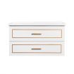 90cm Bathroom Sink Cabinet Vanity Two Large Drawers Wall Mount White