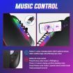 Large Z Shaped Gaming Desk Computer Home Office Writing Desk Racer Table with RGB LED Lights Carbon Fiber Tabletop Black