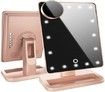 Lighted Makeup Mirror, Vanity Mirror with Bluetooth. Adjustable Brightness, Detachable 10X Magnification Spot Mirror, Rechargeable by Beautify Beauties (Rose Gold)