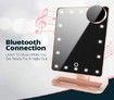 Lighted Makeup Mirror, Vanity Mirror with Bluetooth. Adjustable Brightness, Detachable 10X Magnification Spot Mirror, Rechargeable by Beautify Beauties (Rose Gold)