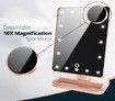 Lighted Makeup Mirror, Vanity Mirror with Bluetooth. Adjustable Brightness, Detachable 10X Magnification Spot Mirror, Rechargeable by Beautify Beauties (Rose Gold)