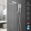 WELS Double Rain Shower Head Kit 8 Inch Square Handheld for Home Hotel Bathroom