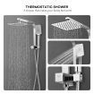 WELS Double Rain Shower Head Kit 8 Inch Square Handheld for Home Hotel Bathroom
