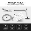 WELS Double Rain Shower Head Kit 8 Inch Square Handheld for Home Hotel Bathroom