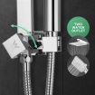 WELS Double Rain Shower Head Kit 8 Inch Square Handheld for Home Hotel Bathroom
