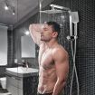 WELS Double Rain Shower Head Kit 8 Inch Square Handheld for Home Hotel Bathroom