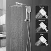 WELS Double Rain Shower Head Kit 8 Inch Square Handheld for Home Hotel Bathroom