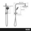 Dual Shower Head Set Tap Mixer Rain Handheld With Hot and Cold Water