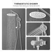 Dual Shower Head Set Tap Mixer Rain Handheld With Hot and Cold Water